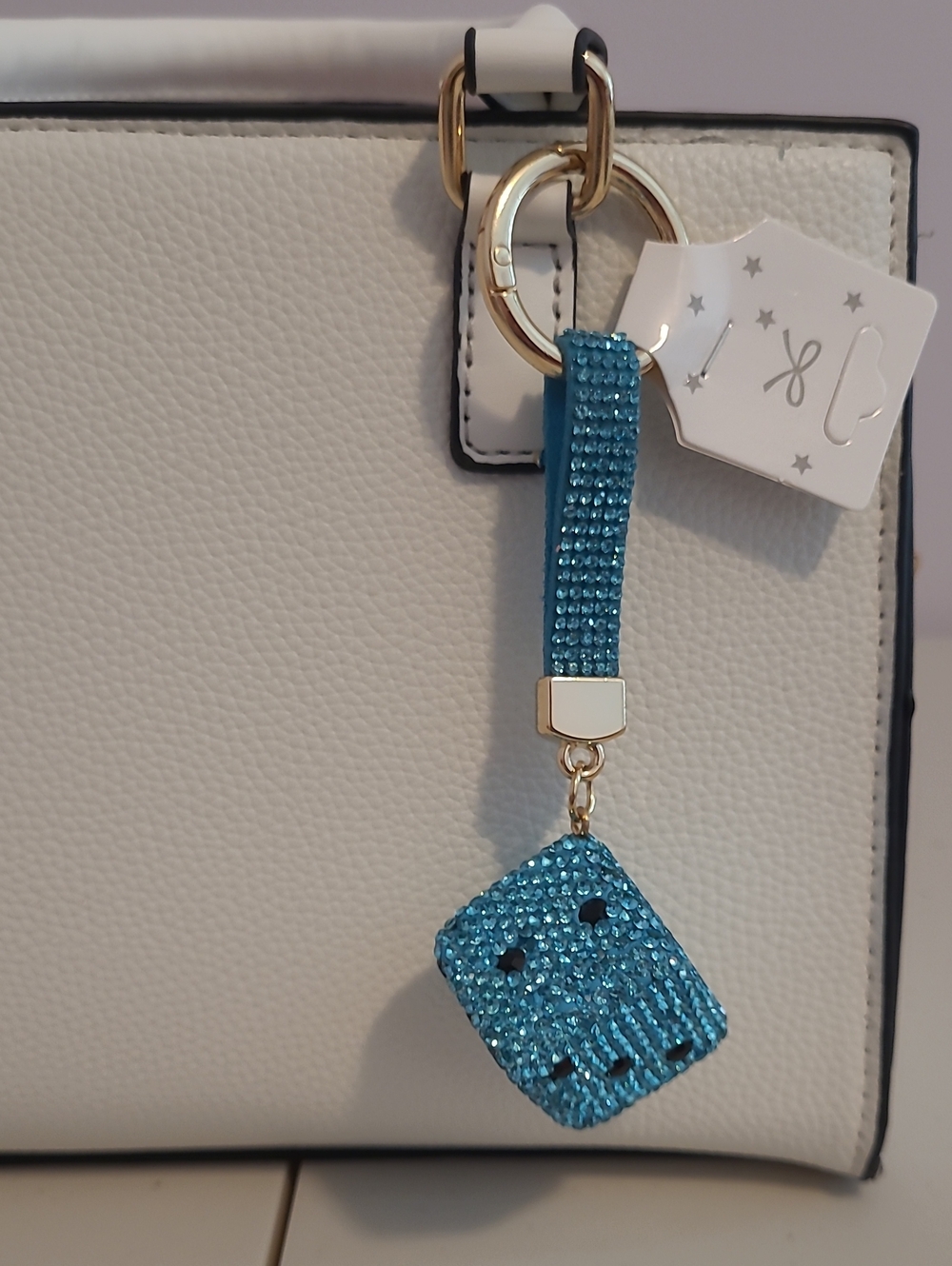 Crystal Dice Keychain Wristlet - Blue